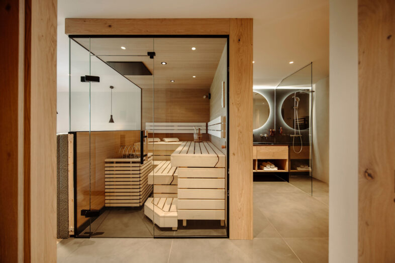 Zimmer mit private Sauna im Alpina Alpendorf.